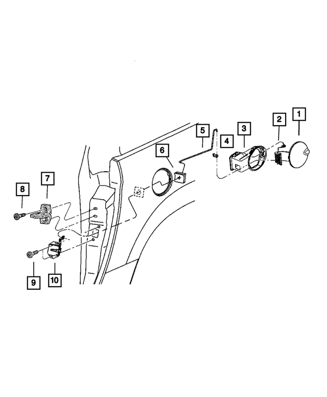 4860704AB - Body Sheet Metal Except Doors: Fuel Filler Door Spring for Mopar Image