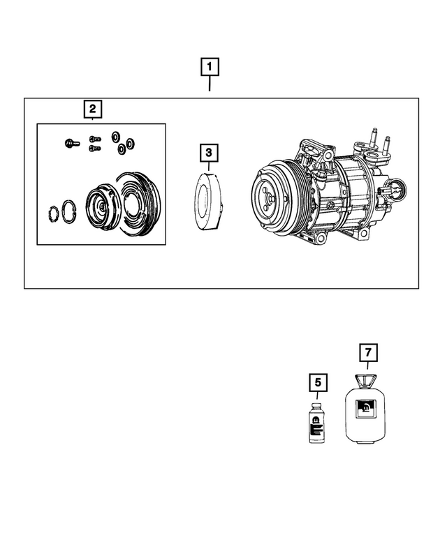 68245083AA - Air Conditioners and Heaters: Air Conditioning Compressor for Mopar Image