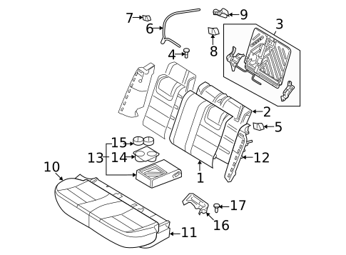 Rear Seat Components for 2008 Lincoln MKZ #0