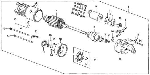 Starter Motor (Hitachi) (0.8KW) for 1985 Honda Civic #0
