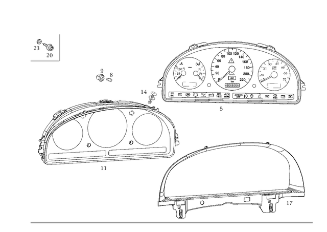 1635409711 - Electrical Equipment and Instruments: Instrument Cluster for Mercedes-Benz: ML55 AMG Image image