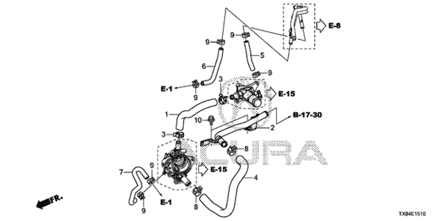 Water Hose for 2013 Acura ILX #0