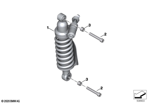Spring Strut, Mounted Parts for 2024 BMW-Motorrad R nineT Urban G/S #0