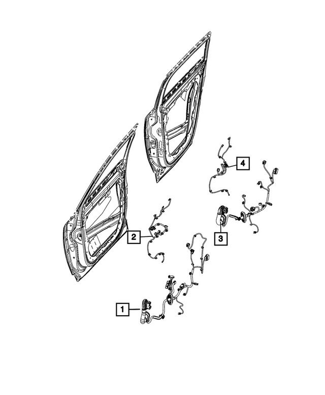 68677913AB - : Front Door Wiring, Right for Mopar Image