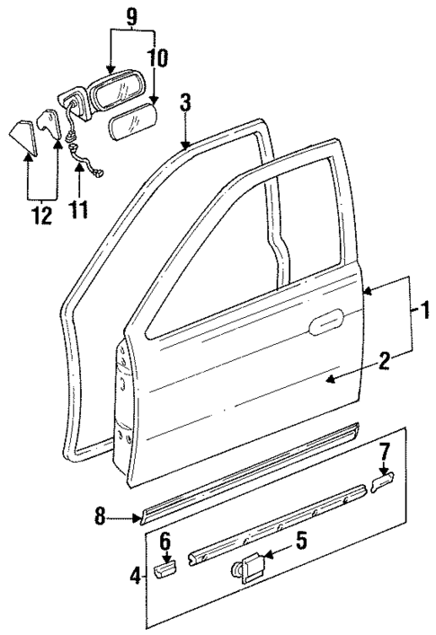 Door & Components for 1994 Kia Sephia #0