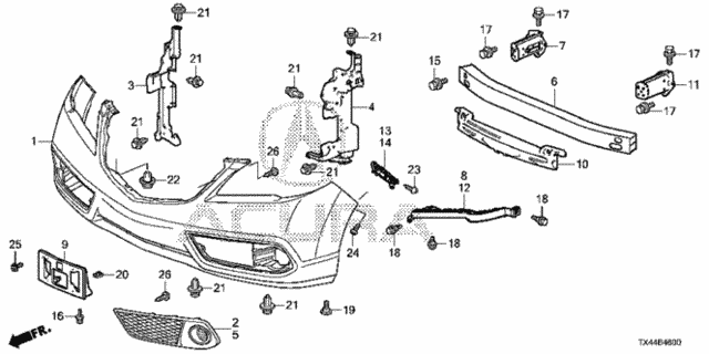 Front Bumper (1) for 2013 Acura RDX #0