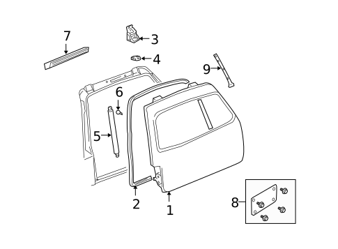 Gate & Hardware for 2004 Lincoln Navigator #0