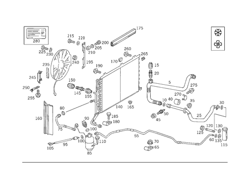 Refrigerant Line Arrangement for 1996 Mercedes-Benz SL320 #0