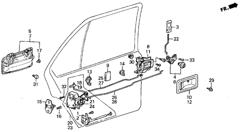 Rear Door Locks 5DR for 1988 Acura Integra #0