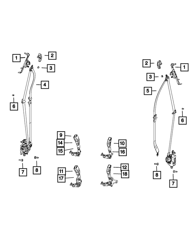 1DF301D5AI - Restraints: Inner Seat Belt Buckle for Chrysler: Town &amp; Country | Dodge: Grand Caravan | Ram: C/V Image