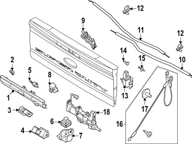 ML3Z9943400NBPTM - Body: Handle, Outside for Ford: F-250 Super Duty, F-350 Super Duty, F-450 Super Duty Image