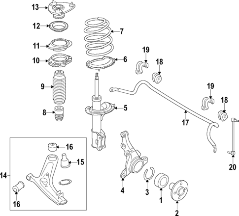 Front Suspension for 2018 Kia Soul EV #0