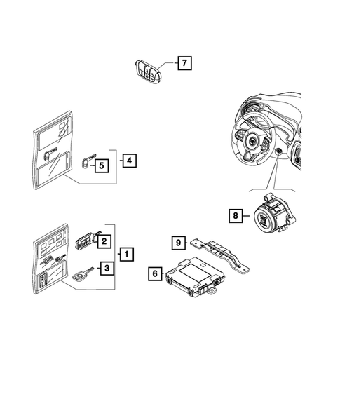 Keys, Modules and Engine Controllers for 2021 Fiat 500X #2