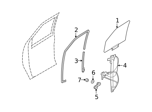 Glass - Front Door for 2023 Ford E-350 Super Duty #0