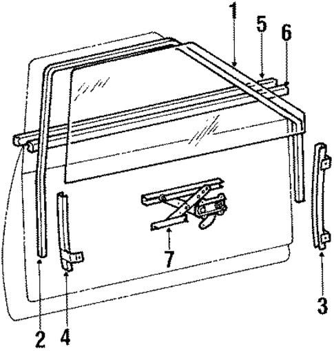 Glass - Front Door for 1985 Chevrolet Spectrum #1