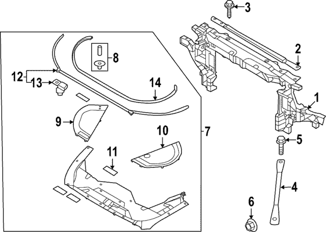 86390T4000 - : Radiator Support Access Cover for Hyundai Image