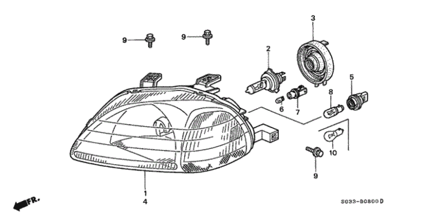 Headlight for 1997 Honda Civic #0