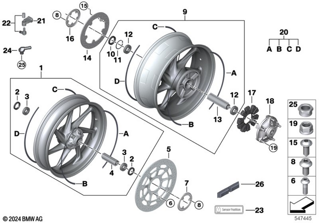 36317108158 - Design: Rim Carbon Front - 3.5X17 (tape) for BMW-Motorrad Image