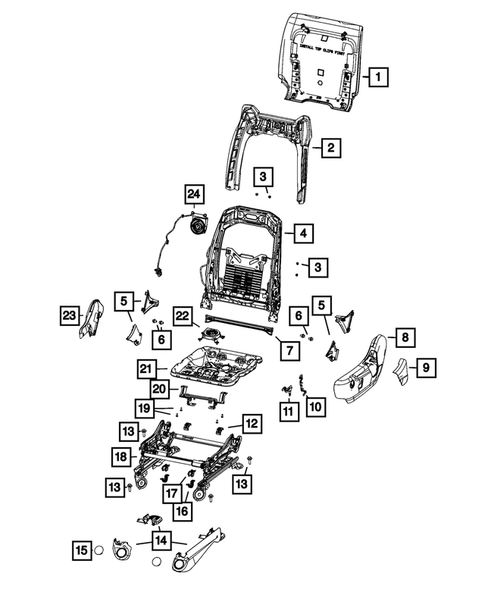 Front Seats - Adjusters, Recliners, Shields and Risers for 2024 Dodge Durango #0