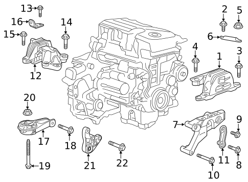 Engine Mounting for 2021 Chevrolet Malibu #0