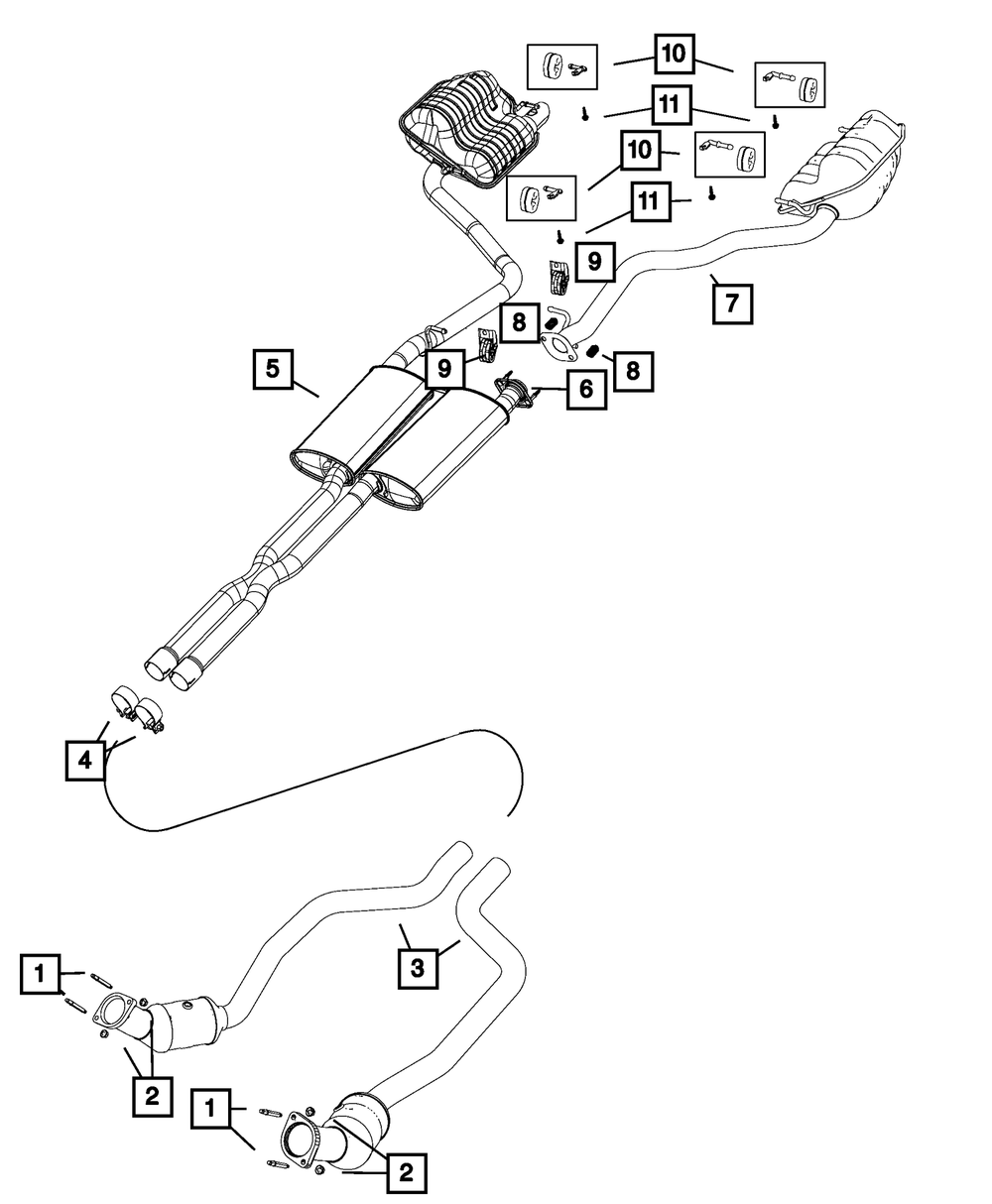 Front Pipe And Converter, Right - Mopar (68057162AF)