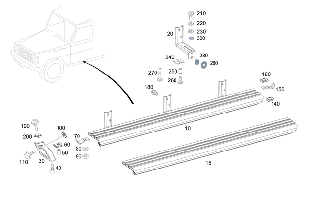 4635202700 - Attachment Parts: Running Board for Mercedes-Benz: G550 4x4, G63 AMG, G65 AMG Image
