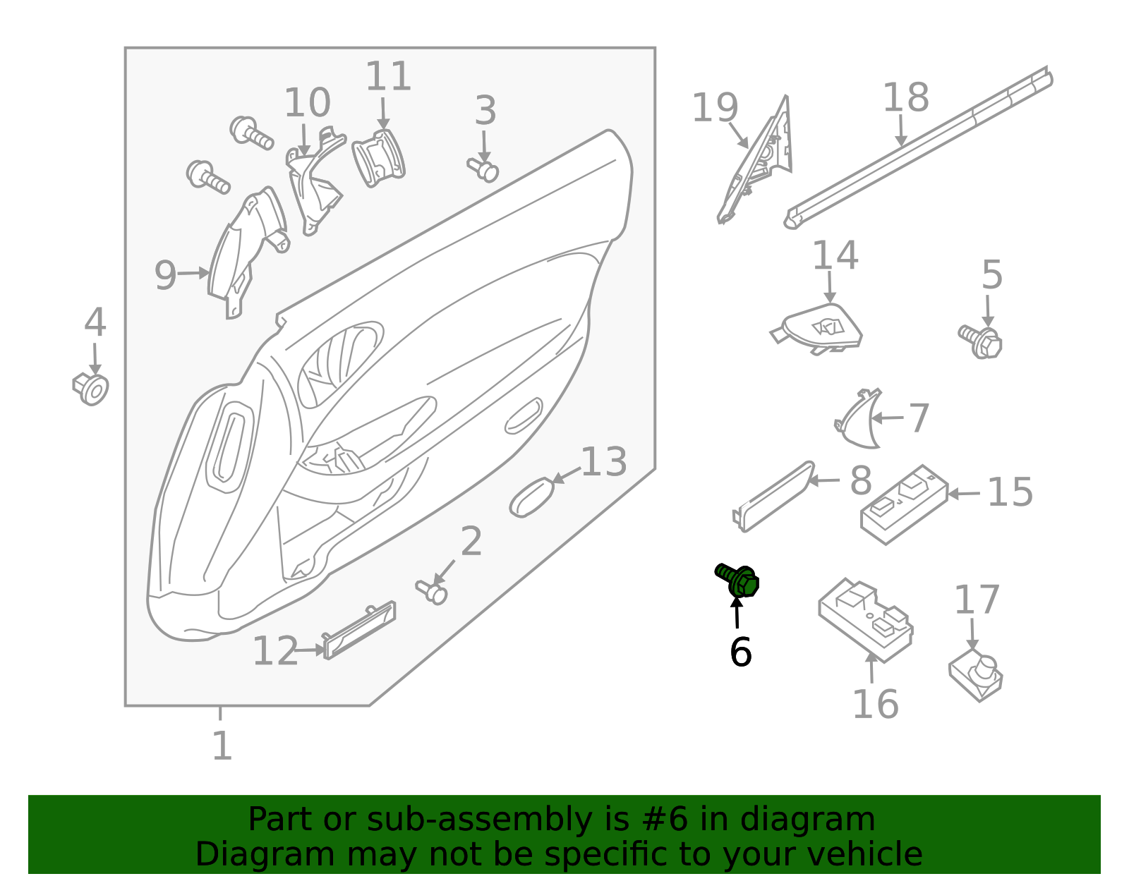2004-2025 Nissan Door Trim Panel Lower Bolt 08168-6162A | OEM