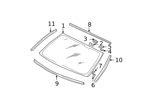 Glass & Hardware - Back for 2003 Honda Civic #0