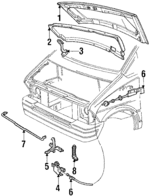 E69Z16612A - Body: Hood for Ford: Aerostar Image