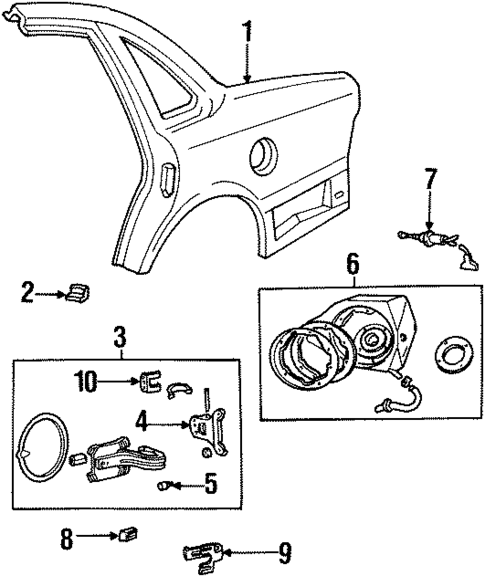 Quarter Panel & Components for 1995 Ford Crown Victoria #0