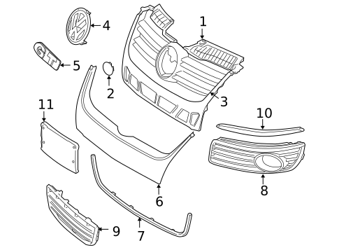 Grille & Components for 2005 Volkswagen Jetta #0