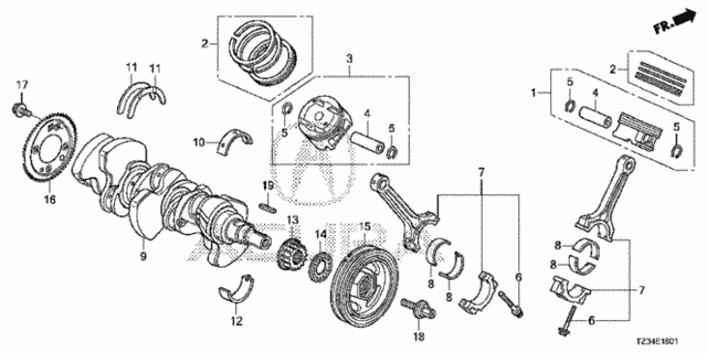 Crankshaft - Piston (2) for 2020 Acura TLX #0