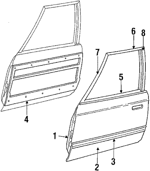 Door & Components for 1988 Chrysler LeBaron #3