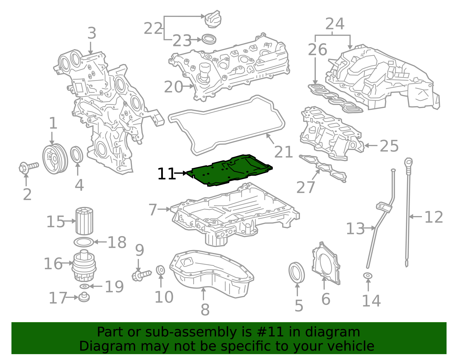 12121-0P040 - Engine Oil Pan Baffle 2016-2024 Toyota | Longo Toyota Parts