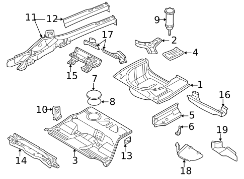 Rear Floor & Rails for 2001 Volkswagen Passat #3