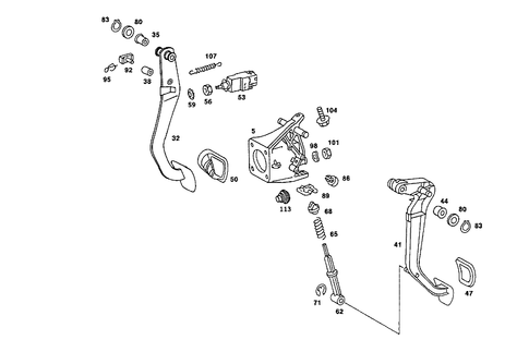 Pedal Assembly with Bearing for 1986 Mercedes-Benz 190E #0
