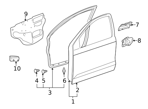 Door & Components for 2004 Pontiac Vibe #0