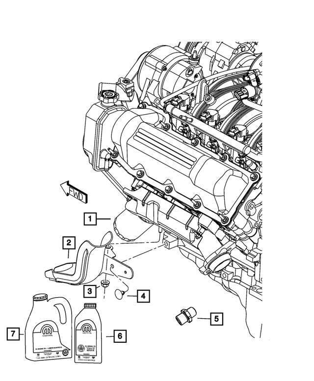 5184151AA - 3.7L Gas; Engine: Oil Filter Connector for Mopar Image