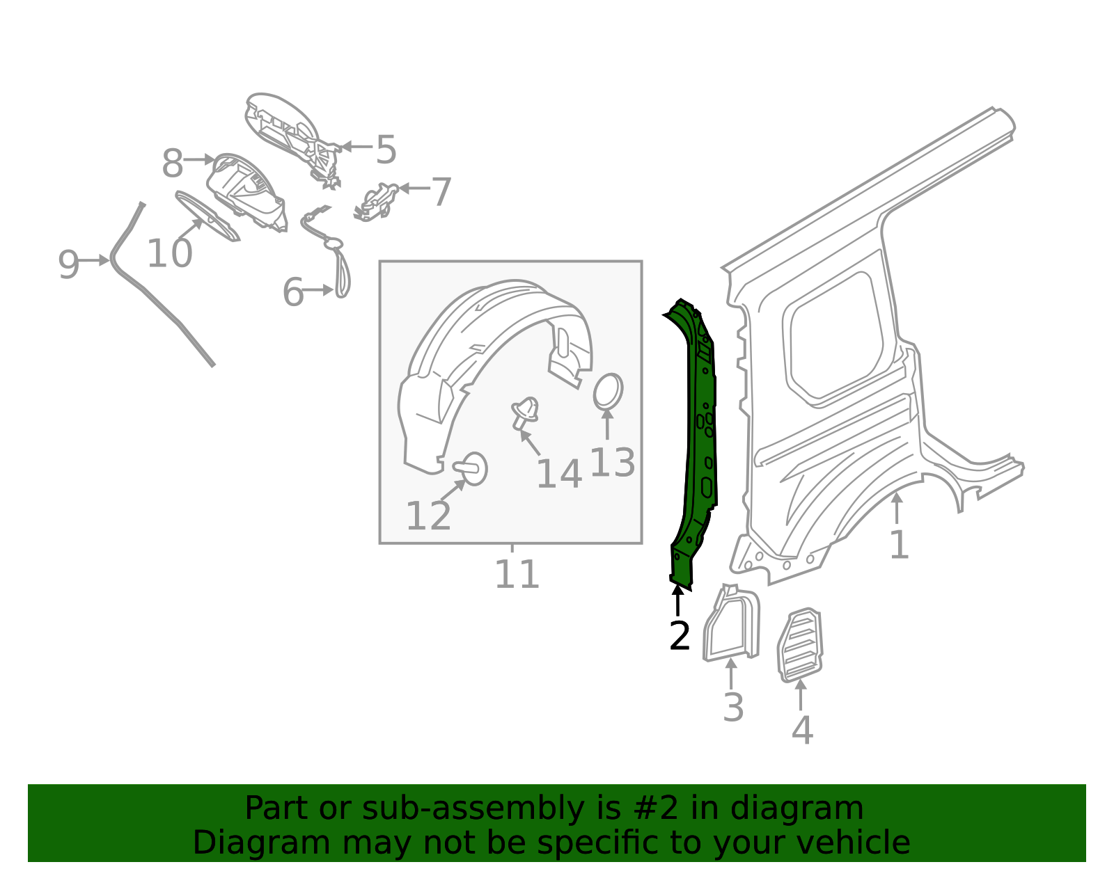 Passenger Side Tail Light For 2014-2023 Ford Transit Connect – Replacement Lamp With Chrome Housing
