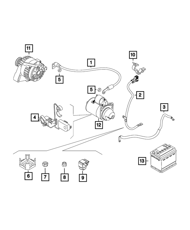 6106165AA - Electrical: Nut for Mopar Image