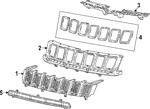 Grille & Components for 2021 Jeep Compass #0