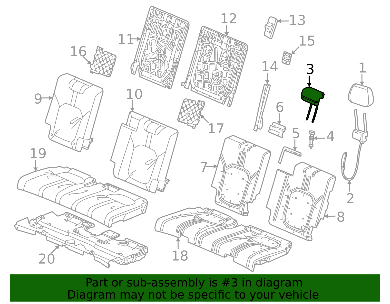2023-2025 Honda Pilot Headrest 81340-T90-A21ZC | OEM Parts Online