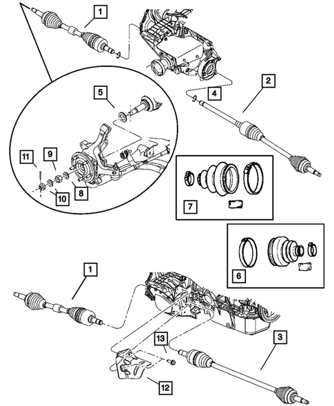 Front Axle Drive Shafts for 2006 Chrysler Pacifica #0