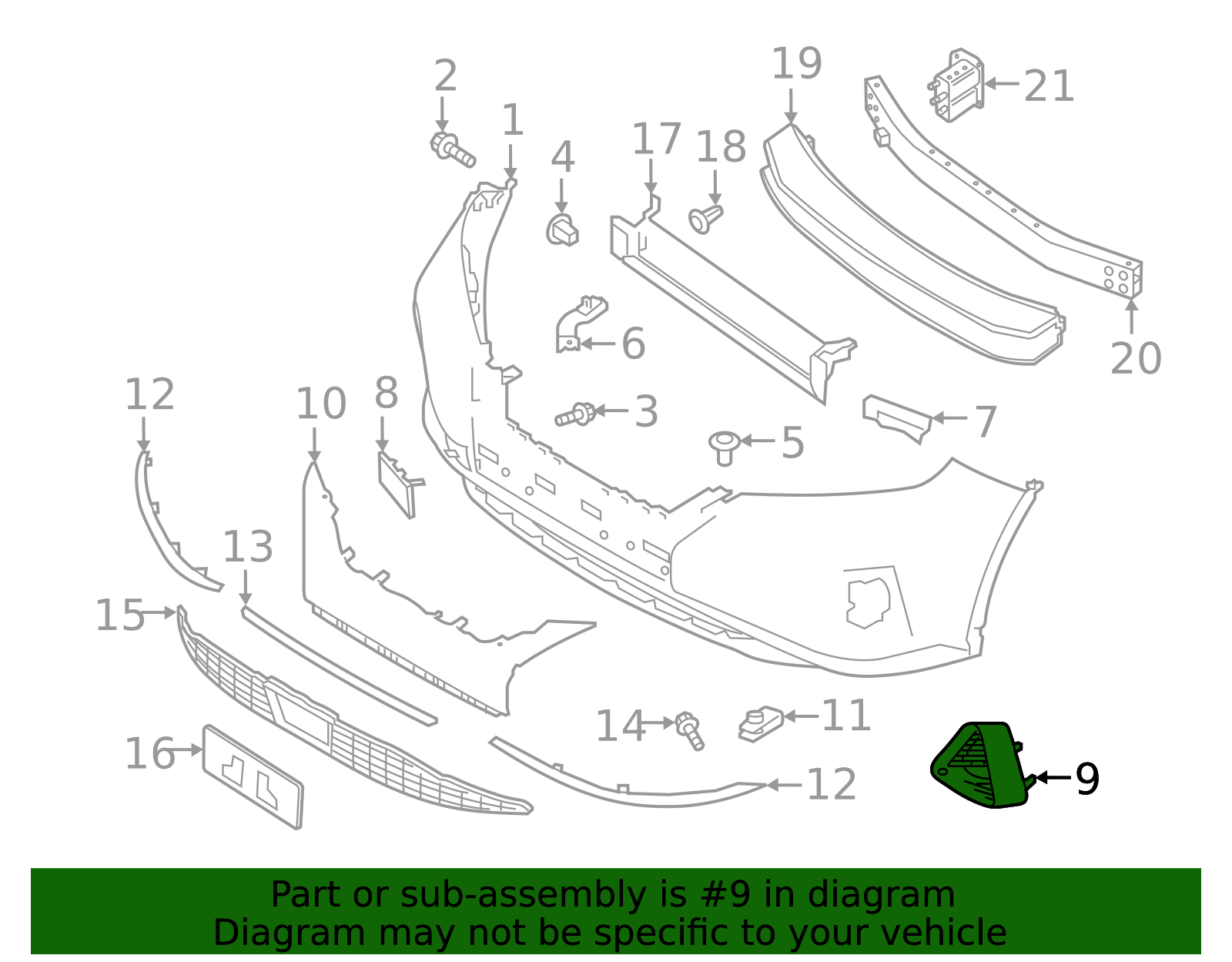 2019-2024 Nissan Murano Fog Light Trim 62257-9UF1C | Bill Kay Nissan Parts