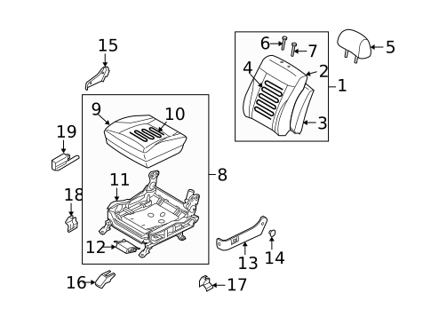Driver Seat Components for 2008 Kia Amanti #0