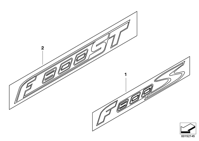 46637711238 - Frame and Mounting Parts: Model Lettering F800S, Right -  for BMW-Motorrad Image