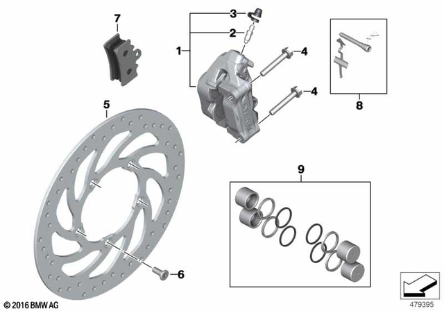 34111542639 - Brakes: Brake Caliper, Front -  for BMW-Motorrad Image
