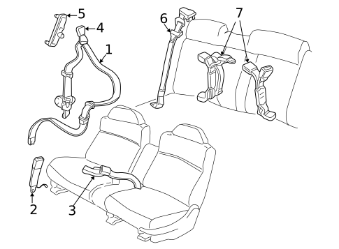 Rear Seat Belts for 2001 Buick Century #0
