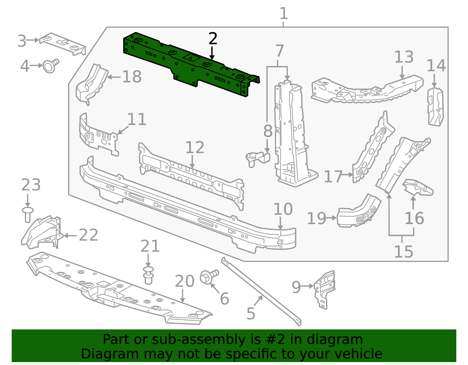 2016-2022 GM Radiator Mount Cross Bar 23360282 | OEM Parts Online