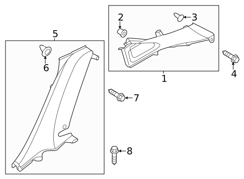 Interior Trim - Quarter Panels for 2020 Hyundai Elantra GT #0